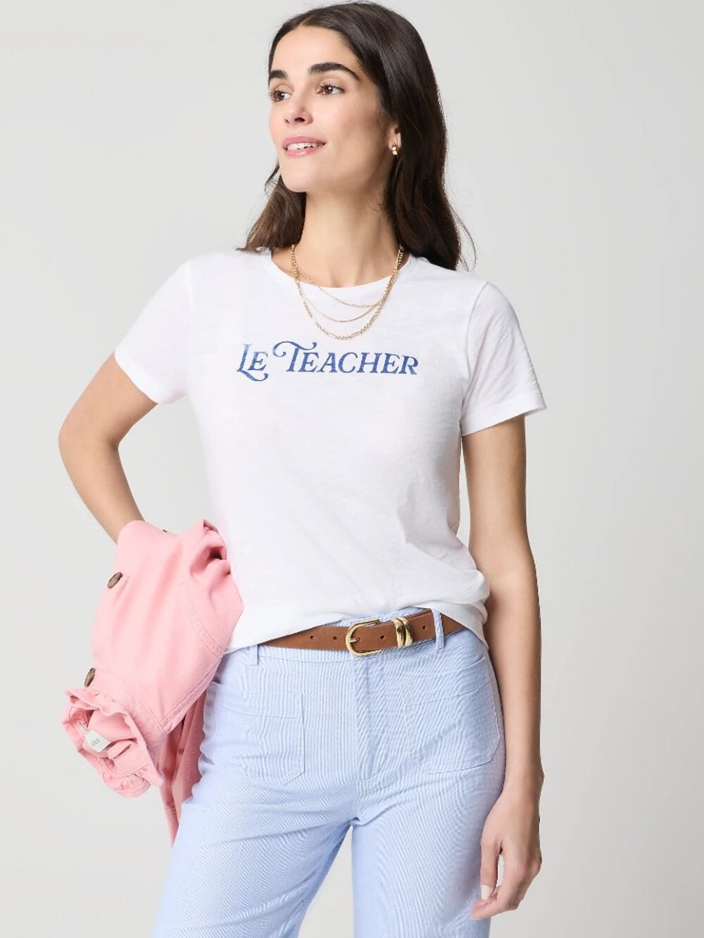 J CREW "Le teacher" Collector Graphic Tee 100% Cotton Size XL - NWT